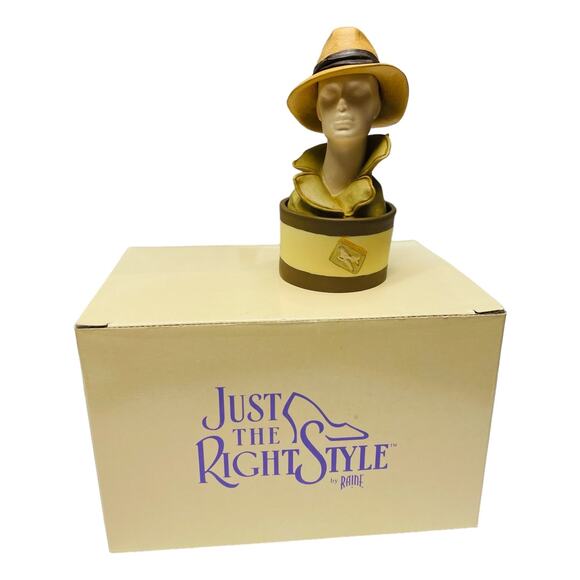 1999 Just the Right Style Fedora Hat Trinket Box 27402 by Raine MIB - Picture 9 of 12